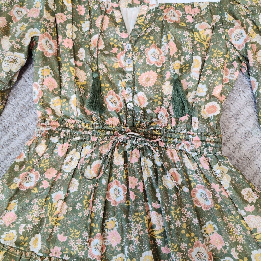 Elan women's Bohemian tiered long sleeve mini dress size M - Picture 5 of 11